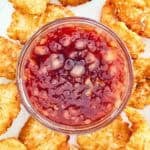 Fried shrimp served with pineapple plum dipping sauce.
