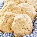 Homestyle drop biscuits made with beer.