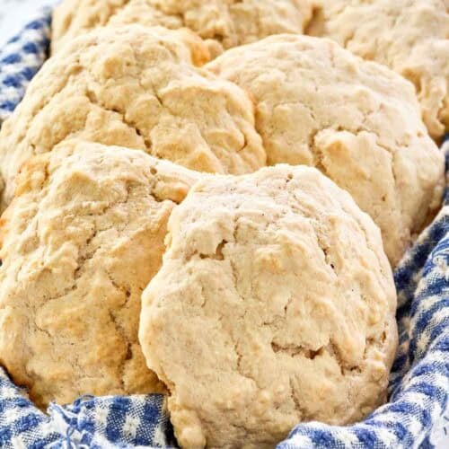 Homestyle drop biscuits made with beer.