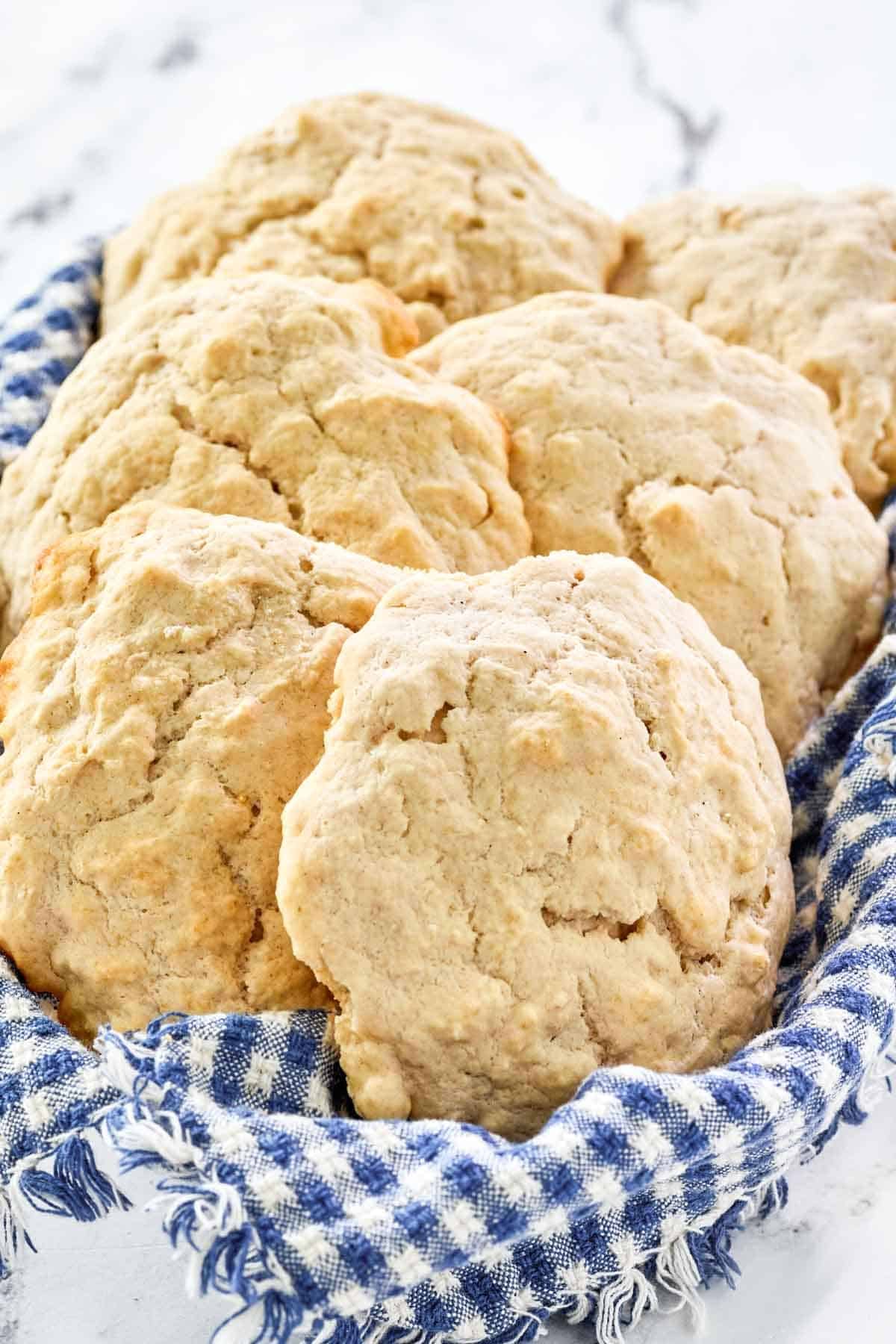 Homestyle drop biscuits made with beer.