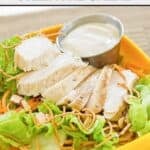 A bowl of copycat Applebee's grilled chicken Oriental salad.