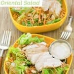 Two bowls of copycat Applebee's grilled chicken Oriental salad.