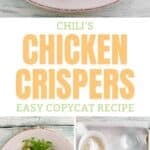 Copycat Chili's chicken crispers and honey mustard sauce and the ingredients to make them.