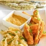 Homemade Chinese hot mustard sauce served with dumplings and egg rolls.