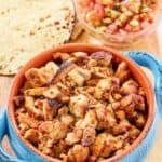 Copycat Chipotle Mexican Grill chicken al pastor in a bowl.