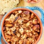 Copycat Chipotle chicken al pastor in a ceramic bowl.