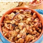A bowl of copycat Chipotle chicken al pastor.