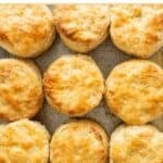 Copycat Church's honey biscuits on a baking sheet.