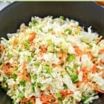 A bowl of homemade freezer coleslaw.