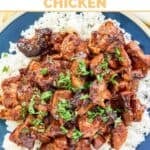 Copycat Golden Corral bourbon street chicken over rice.