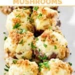 Copycat Longhorn Steakhouse white cheese stuffed mushrooms appetizer.