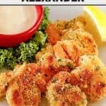 Copycat Morton's Steakhouse Shrimp Alexander served with beurre blanc sauce.