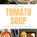 Copycat Panera tomato soup and the ingredients to make it.
