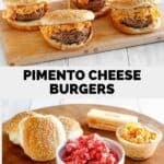 Southern pimento cheese burgers and the ingredients to make them.