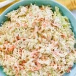 Copycat Popeyes coleslaw in a large bowl.