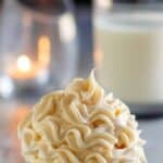 A cupcake with buttercream icing.