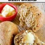 Copycat Saltgrass Steakhouse shiner bock beer bread with butter.