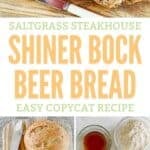 Copycat Saltgrass Steakhouse shiner bock beer bread and the ingredients to make it.