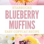 Copycat Starbucks blueberry muffins and the ingredients to make them.