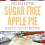 Sugar free apple pie slice on a plate.