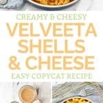 Copycat Velveeta shells and cheese and the ingredients to make it.
