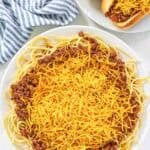 Chili cheese spaghetti and chili cheese hot dogs.