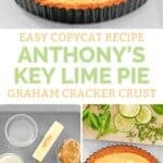 Copycat Anthony's key lime pie with graham cracker crust and the ingredients to make it.