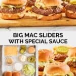 Big Mac sliders and the ingredients to make them.