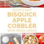 Apple cobbler made with fresh apples and Bisquick mix.