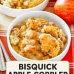 Apple cobbler made with Bisquick mix and fresh apples.