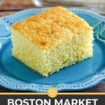 Copycat Boston Market cornbread slice on a plate.