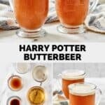 Copycat Harry Potter butterbeer and the ingredients to make it.