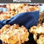 Copycat Panera cobblestone muffins next to and in a bread basket.