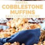 Copycat Panera cobblestone muffins in a bread basket.