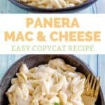 Copycat Panera mac and cheese garnished with parsley.