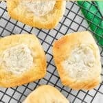 Four copycat Starbucks cheese danishes on a wire rack.