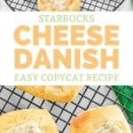 Copycat Starbucks cheese danish on a wire rack.