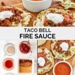 Copycat Taco Bell fire sauce and the ingredients to make it.