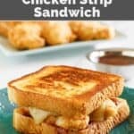 Copycat Whataburger honey BBQ chicken strip sandwich on a plate.