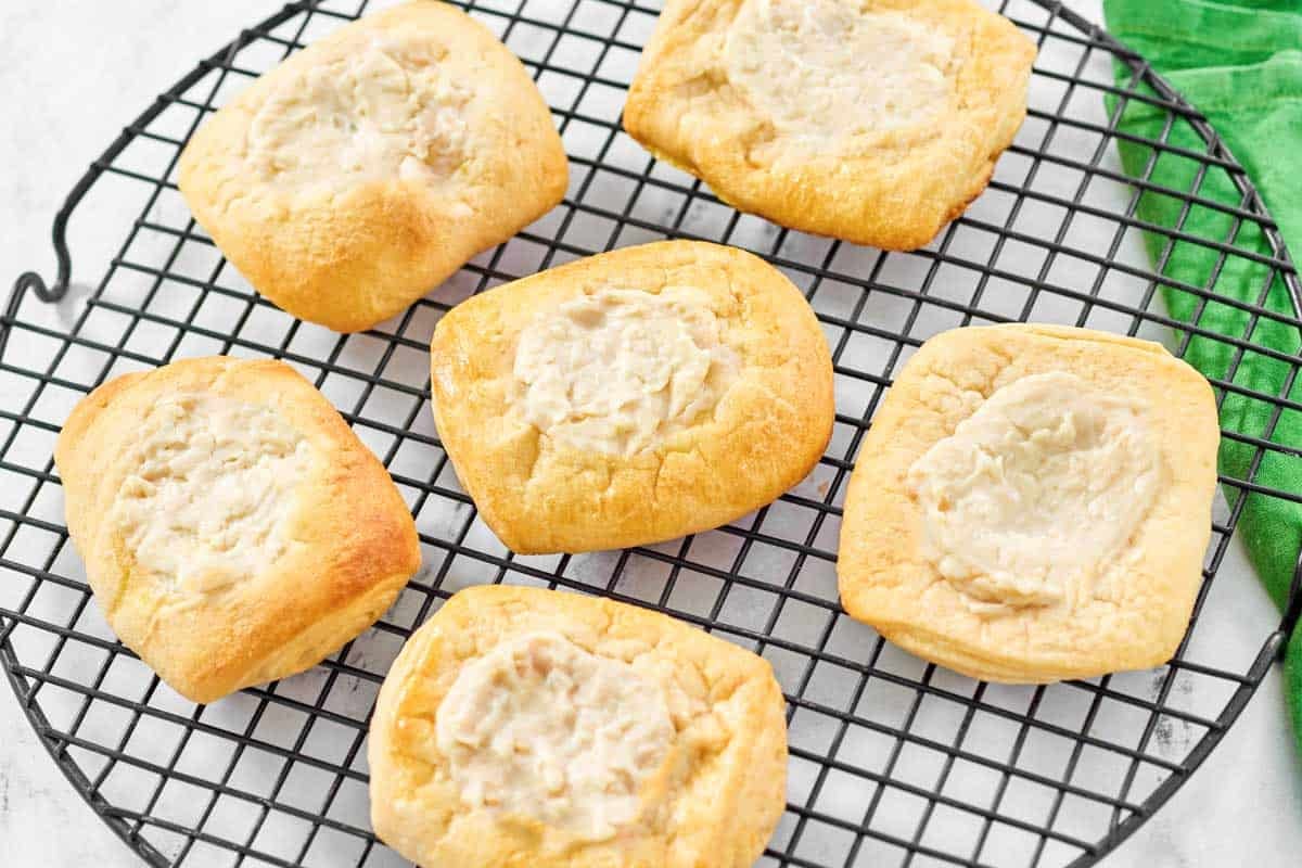 Crescent roll danishes with lemony cheese filling.