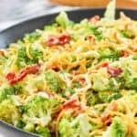 Copycat Chicken Salad Chick broccoli salad with cheese and bacon.
