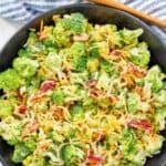 Copycat Chicken Salad Chick broccoli salad with bacon and cheese.
