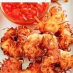 Copycat Joe's Crab Shack coconut shrimp with dipping sauce.