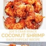 Copycat Joe's Crab Shack coconut shrimp served with dipping sauce.