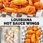 Louisiana hot sauce wings and the ingredients to make them.