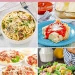 Copycat Olive Garden pasta, lasagna, ziti, and salad.