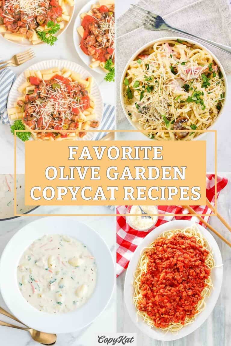Copycat Olive Garden ziti, pasta, soup, and bolognese.