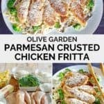 Copycat Olive Garden parmesan crusted chicken fritta and the ingredients to make it.