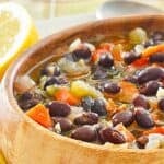 A bowl of copycat Panera black bean soup.