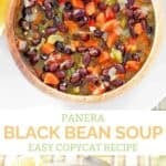 Bowls of copycat Panera black bean soup.